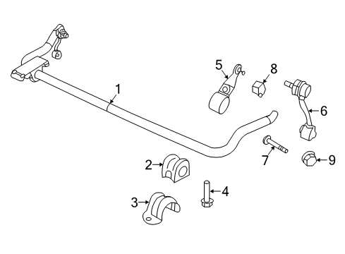 2021 Jeep Wrangler Stabilizer Bar & Components - Front Bracket Diagram for 68360924AC