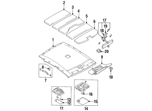 1999 Infiniti I30 Interior Trim - Roof Holder-Sun Visor Diagram for 96409-2L903