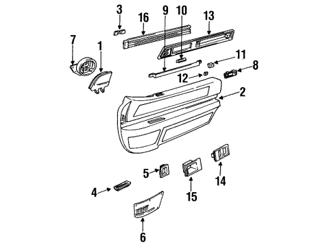 1990 Buick Reatta Interior Trim - Door ESCUT REM Diagram for 20685410