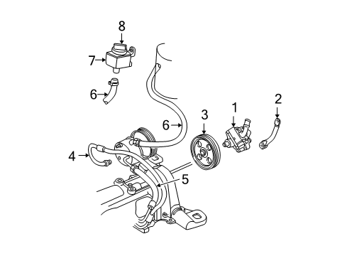 2003 Chrysler Town & Country P/S Pump & Hoses, Steering Gear & Linkage Power Steering Pump Diagram for 4743060AE