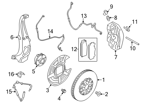 2015 BMW M5 Brake Components Bracing Spring Diagram for 34117845746