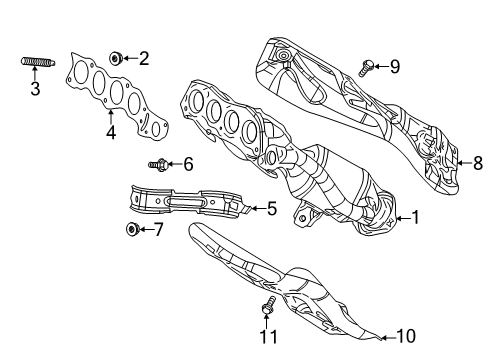 2019 Toyota Corolla Exhaust Manifold Upper Shield Bolt Diagram for 91551-80614