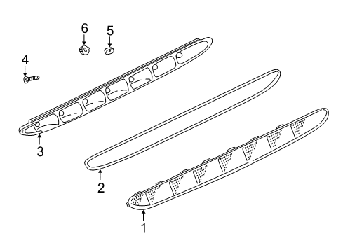 2001 BMW Z3 High Mount Lamps Recessed Oval Head Sheet-Metal Screw Diagram for 07119902412