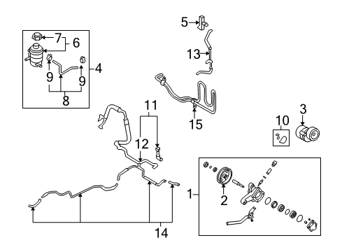 2007 Hyundai Sonata P/S Pump & Hoses, Steering Gear & Linkage Hose Assembly-Power Steering Oil Pressure Diagram for 57510-3K000