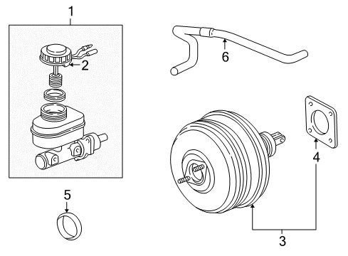 2003 Honda Odyssey Dash Panel Components Master Cylinder Assembly (26.99Mmcv) Diagram for 46100-S0X-952