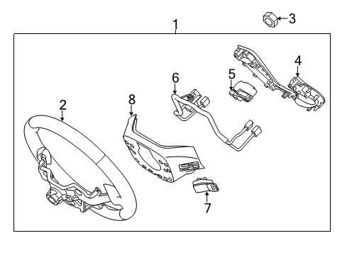 2015 Kia Forte Steering Column & Wheel, Steering Gear & Linkage Steering Wheel Body Diagram for 56111A7000D3A
