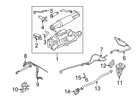 2006 Ford Freestyle Emission Components Vapor Canister Diagram for 7F9Z-9D653-D