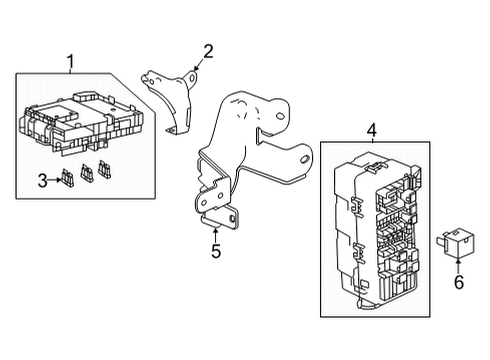 2021 Acura TLX Fuse & Relay Box Assembly, Fuse Diagram for 38200-TGV-A01