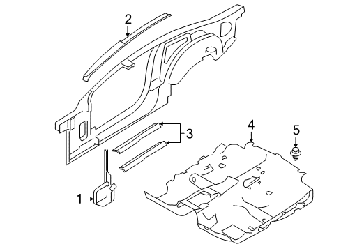 2006 Ford Mustang Interior Trim - Pillars, Rocker & Floor Windshield Pillar Trim Diagram for 6R3Z-6303599-BC