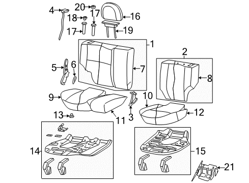 2003 Jeep Grand Cherokee Rear Seat Components Rear Seat Cushion Diagram for XR891DVAA