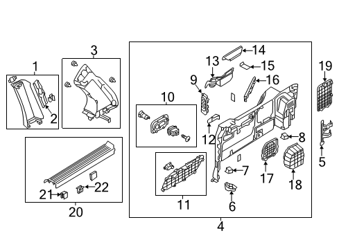 2014 Kia Sedona Interior Trim - Side Panel Cover-Height ADJUSTER LH Diagram for 858524D500QW