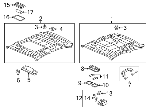 2013 Honda Civic Sunroof Base (Warm Gray) Diagram for 34254-T2A-023ZE