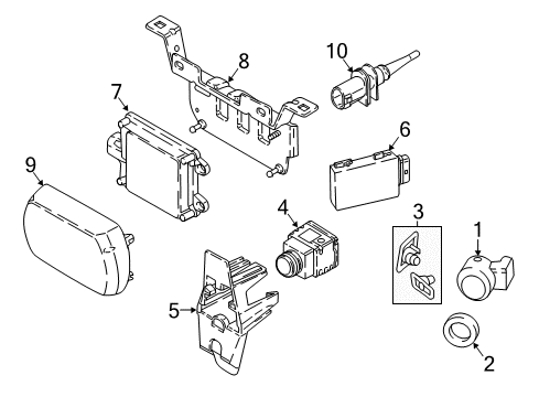 2018 BMW X3 Electrical Components - Front Bumper Ultrasonic Sensor Phytonic Blue Diagram for 66206840238