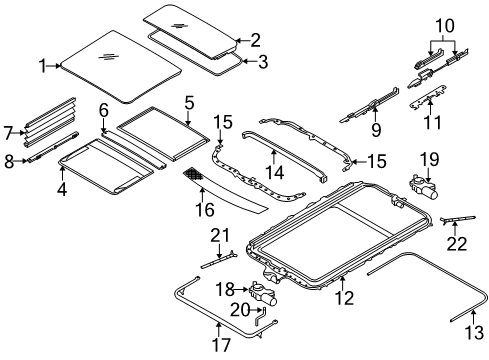 2009 BMW X3 Sunroof Sunroof Control Module Diagram for 61359146244