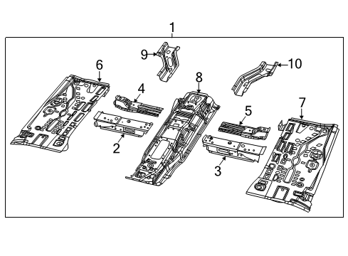 2021 Jeep Compass Floor & Rails Pan-Front Floor Diagram for 68358137AA