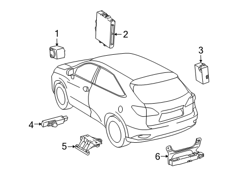 2012 Lexus RX350 Keyless Entry Components Power Smart Key Control Module Computer Diagram for 89990-0E012