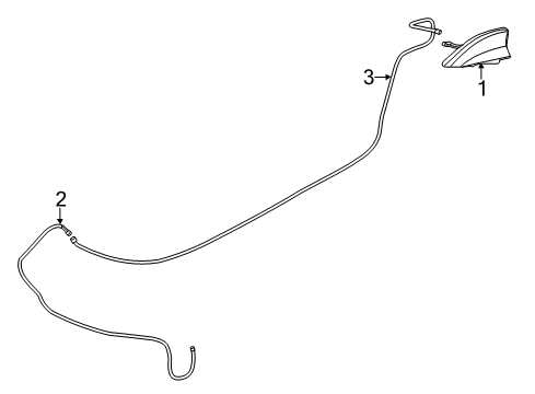 2015 Cadillac ELR Antenna & Radio Antenna Cable Diagram for 22851750