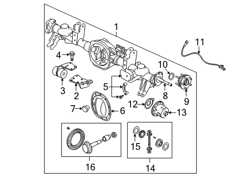 2005 Jeep Grand Cherokee Axle Housing - Rear Gear Kit-Ring And PINION Diagram for 5135768AE