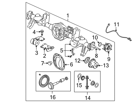 2007 Jeep Grand Cherokee Axle Housing - Rear Axle-Service Rear Diagram for 5183509AB