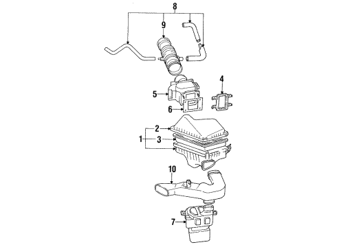 1993 Toyota Camry Filters Cleaner Assy, Air Diagram for 17700-62040