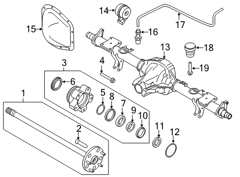 2015 Ford Transit-250 Rear Axle Rear Hub & Bearing Assembly Diagram for CK4Z-1109-E