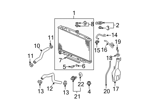 2009 Acura MDX Radiator & Components Hose, Water (Upper) Diagram for 19501-RYE-A00