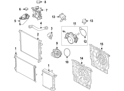 2019 BMW X7 Turbocharger Electric Coolant Water Pump Diagram for 11518486849