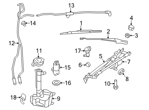 2009 Dodge Avenger Wiper & Washer Components Hose-Windshield Washer Diagram for 5113626AE