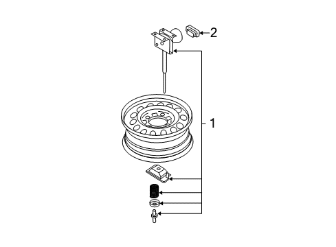 2008 Kia Sorento Spare Tire Carrier Grommet Diagram for 628513E000