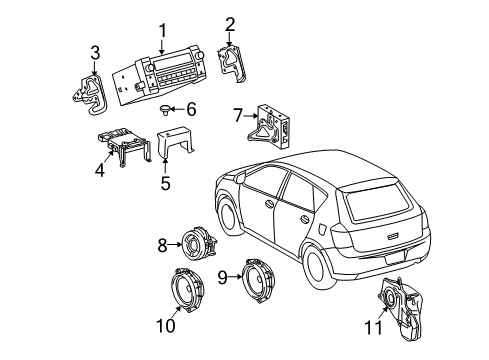 2009 Pontiac Vibe Sound System Amplifier, Radio Speaker Diagram for 19184457