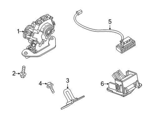 2020 Toyota Yaris Lock & Hardware Striker Diagram for 69430-WB001