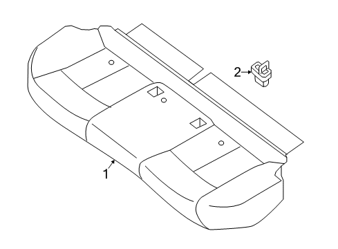 2019 Nissan Sentra Rear Seat Components Cushion Assy-Rear Seat Diagram for 88300-3YU6A