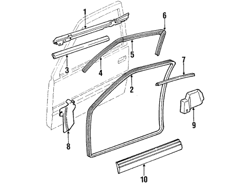 1989 Buick Reatta Door & Components, Exterior Trim Mir Asm-Outside Remote Control Electric W/Defog LH *Black Diagram for 20685889