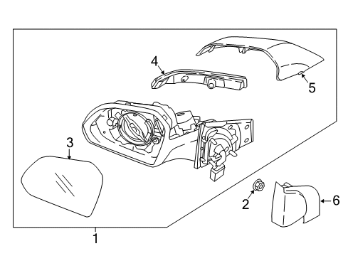 2016 Hyundai Sonata Outside Mirrors Glass Holder Assembly-Outside Rear View, LH Diagram for 87611-E6000