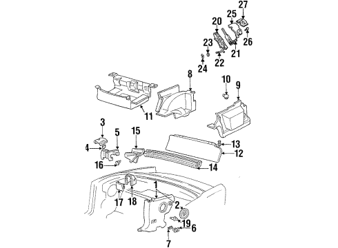 1997 Pontiac Firebird Interior Trim - Rear Body Lamp Asm-Quarter Courtesy Diagram for 10253755