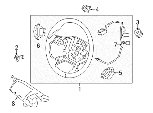 2014 Ford Escape Steering Column & Wheel, Steering Gear & Linkage Steering Wheel Diagram for CJ5Z-3600-FB