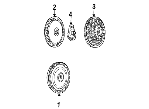 1990 Buick Century Wheel Covers & Trim Hub Cap ASSEMBLY Diagram for 10046499