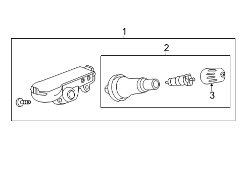 2017 Cadillac ATS Tire Pressure Monitoring TPMS Sensor Cap Diagram for 23473653