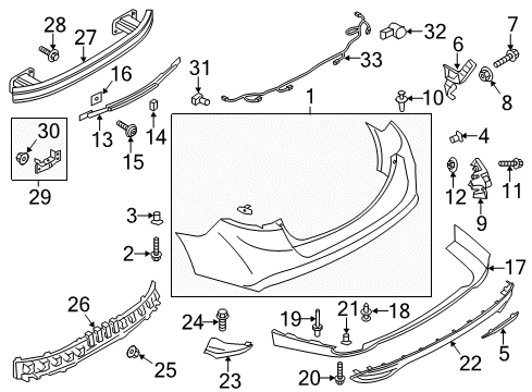 2013 Ford Fusion Parking Aid Absorber Nut Diagram for -W715197-S439