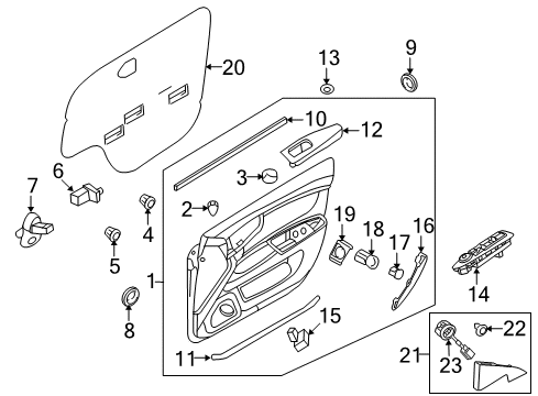 2010 Kia Optima Interior Trim - Front Door Cover-Lamp Hole, LH Diagram for 926352G000J7