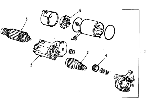 1993 Honda Civic Starter Motor Assembly (Dx4R4) Diagram for 31200-P71-901