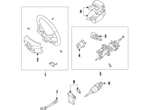 2011 Lexus LX570 Steering Column & Wheel, Steering Gear & Linkage Cover, Steering Column Diagram for 45287-60500-C0