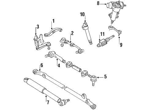 1986 Toyota Pickup P/S Pump & Hoses, Steering Gear & Linkage Gear Assembly Diagram for 44110-35080
