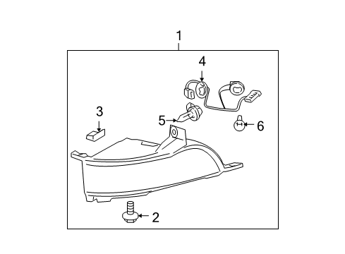 2009 Cadillac DTS Bulbs Socket & Wire Diagram for 10391619