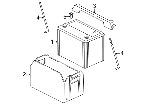 1999 Acura NSX Battery Box Assembly, Battery Diagram for 31521-SL0-000