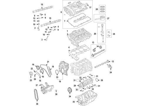 2021 BMW 530e xDrive Engine Parts, Mounts, Cylinder Head & Valves, Camshaft & Timing, Variable Valve Timing, Oil Pan, Oil Pump, Adapter Housing, Balance Shafts, Crankshaft & Bearings, Pistons, Rings & Bearings Gasket Ring Diagram for 11419494956