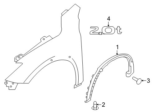 2017 Infiniti QX30 Exterior Trim - Fender Over Fender-Front, LH Diagram for 63861-5DA0A