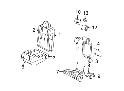 2006 Lincoln Navigator Rear Seat Components Seat Cushion Pad Diagram for 2L1Z-7863840-AS