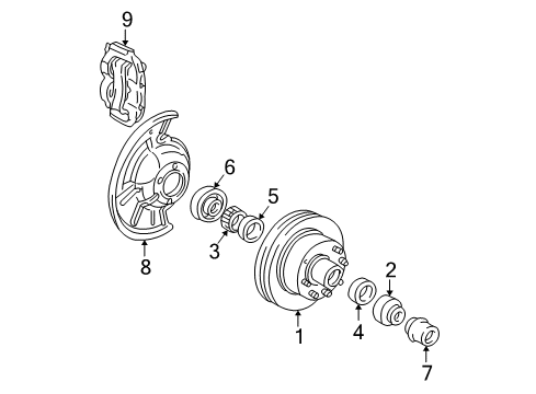 2000 Ford E-350 Econoline Club Wagon Front Brakes Front Speed Sensor Diagram for XC2Z-2C204-BE