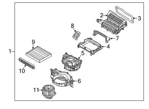 2021 Hyundai Kona Electric A/C & Heater Control Units Heater Control Assembly Diagram for 97250-K4141-SPS